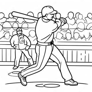 Cincinnati Reds Player Hitting A Home Run Coloring Page 47183-37816