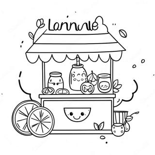 Cute Lemonade Stand With Kids Coloring Page 47203-37830