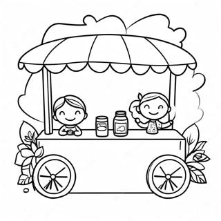 Cute Lemonade Stand With Kids Coloring Page 47203-37831