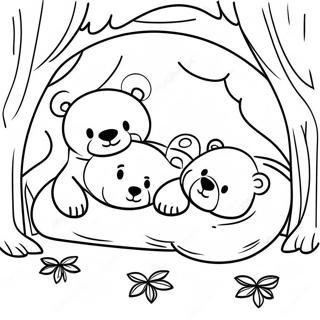 Hibernating Bears Coloring Pages