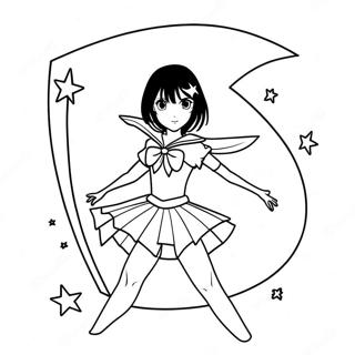 Sailor Saturn In Magical Pose Coloring Page 47233-37850