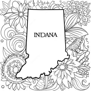 Indiana State Outline Coloring Page 47242-37858