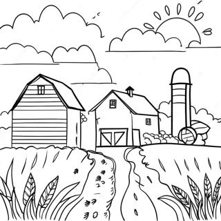 Colorful Indiana Farm Scene Coloring Page 47243-37862