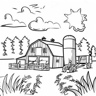 Colorful Indiana Farm Scene Coloring Page 47243-37864