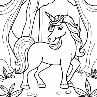 The Last Unicorn In Enchanted Forest Coloring Page 47273-37882