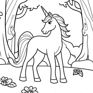 The Last Unicorn In Enchanted Forest Coloring Page 47273-37884