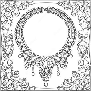 Elegant Beaded Necklace Coloring Page 47292-37894