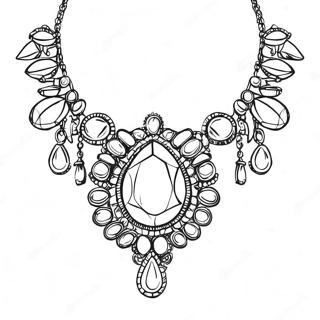 Colorful Gemstone Necklace Coloring Page 47293-37908