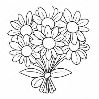 Cute Daisy Bouquet Coloring Page 472-378