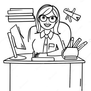 Cheerful Administrative Professionals Day Coloring Page 47353-37949