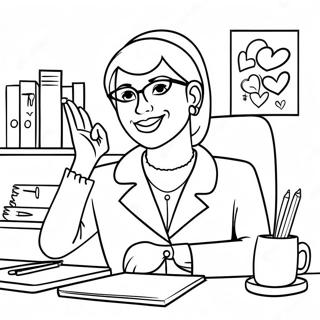 Cheerful Administrative Professionals Day Coloring Page 47353-37950