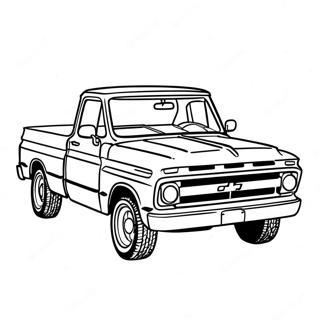 Chevy C10 Pickup Truck In Action Coloring Page 47393-37979