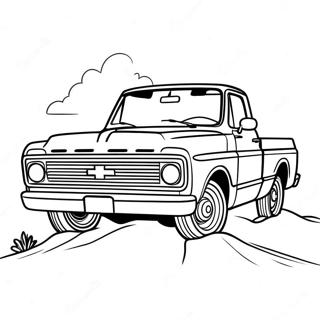 Chevy C10 Pickup Truck In Action Coloring Page 47393-37980