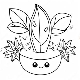 Kawaii Plant Coloring Pages