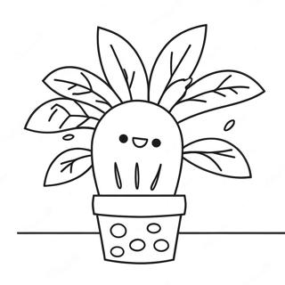 Kawaii Plant Coloring Page 47402-37983