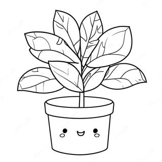 Kawaii Plant Coloring Page 47402-37984