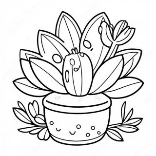 Cute Succulent Plant Coloring Page 47403-37990