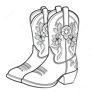 Cowgirl Boots Coloring Page 47412-37995