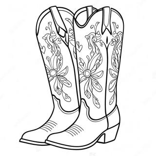 Stylish Cowgirl Boots Coloring Page 47413-38000