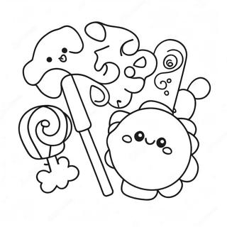 Kawaii Cute Candy Coloring Pages