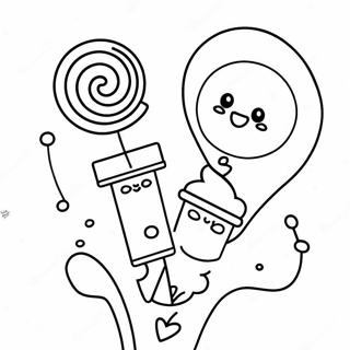 Kawaii Cute Candy Coloring Page 47462-38036