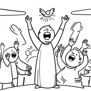 Joyful Worship Scene Coloring Page 47473-38043