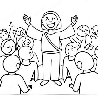 Joyful Worship Scene Coloring Page 47473-38044