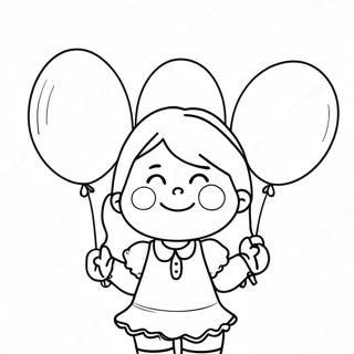 Annie With Colorful Balloons Coloring Page 47483-38053