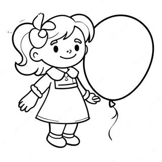 Annie With Colorful Balloons Coloring Page 47483-38055