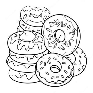 Colorful Donuts With Dad Coloring Page 47533-38105