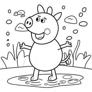 Peppa Pig Muddy Puddles Coloring Pages