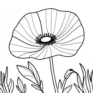 Poppy Flower Coloring Pages