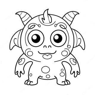 Funny Cute Monster With Big Eyes Coloring Page 47633-38170