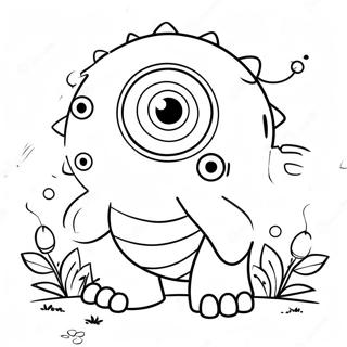 Funny Cute Monster With Big Eyes Coloring Page 47633-38171