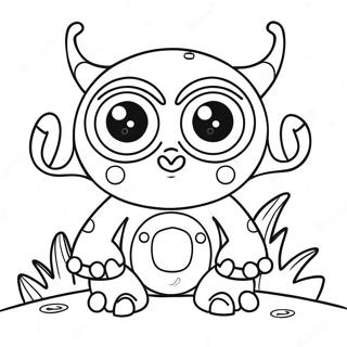 Funny Cute Monster With Big Eyes Coloring Page 47633-38172