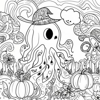 Spooky Halloween Zentangle Ghost Coloring Page 47673-38205