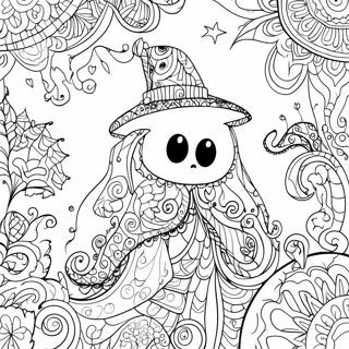 Spooky Halloween Zentangle Ghost Coloring Page 47673-38207