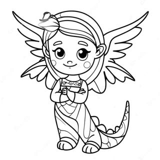 Dragon Girl Coloring Pages