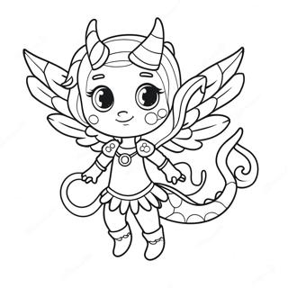 Dragon Girl With Magical Wings Coloring Page 47712-38238