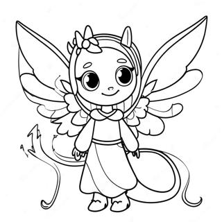 Dragon Girl With Magical Wings Coloring Page 47712-38239