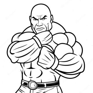 The Rock Flexing Muscles Coloring Page 4772-3985