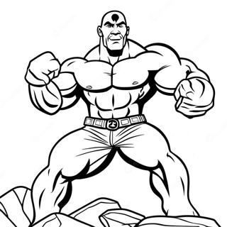 The Rock Flexing Muscles Coloring Page 4772-3986