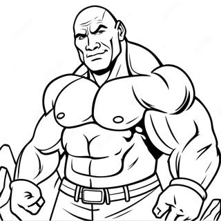 The Rock Flexing Muscles Coloring Page 4772-3987