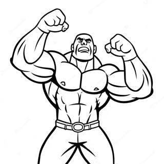 The Rock Flexing Muscles Coloring Page 4772-3988