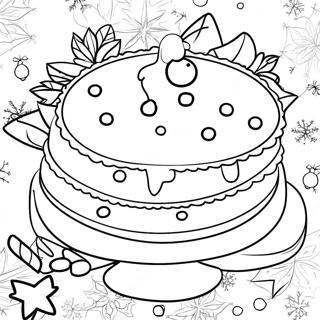 Christmas Cake Coloring Pages