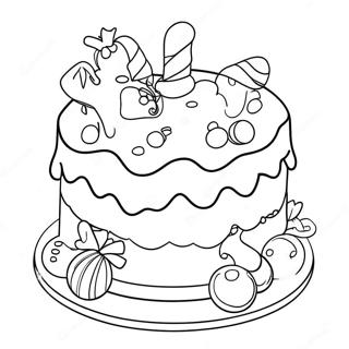 Christmas Cake Coloring Page 47752-38262