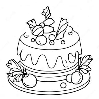 Christmas Cake Coloring Page 47752-38263