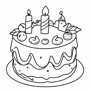 Christmas Cake Coloring Page 47752-38264