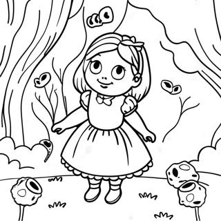 Alice's Nightmare In Wonderland Coloring Pages