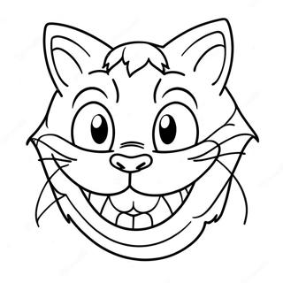 Cheshire Cat Grinning Coloring Page 47773-38289